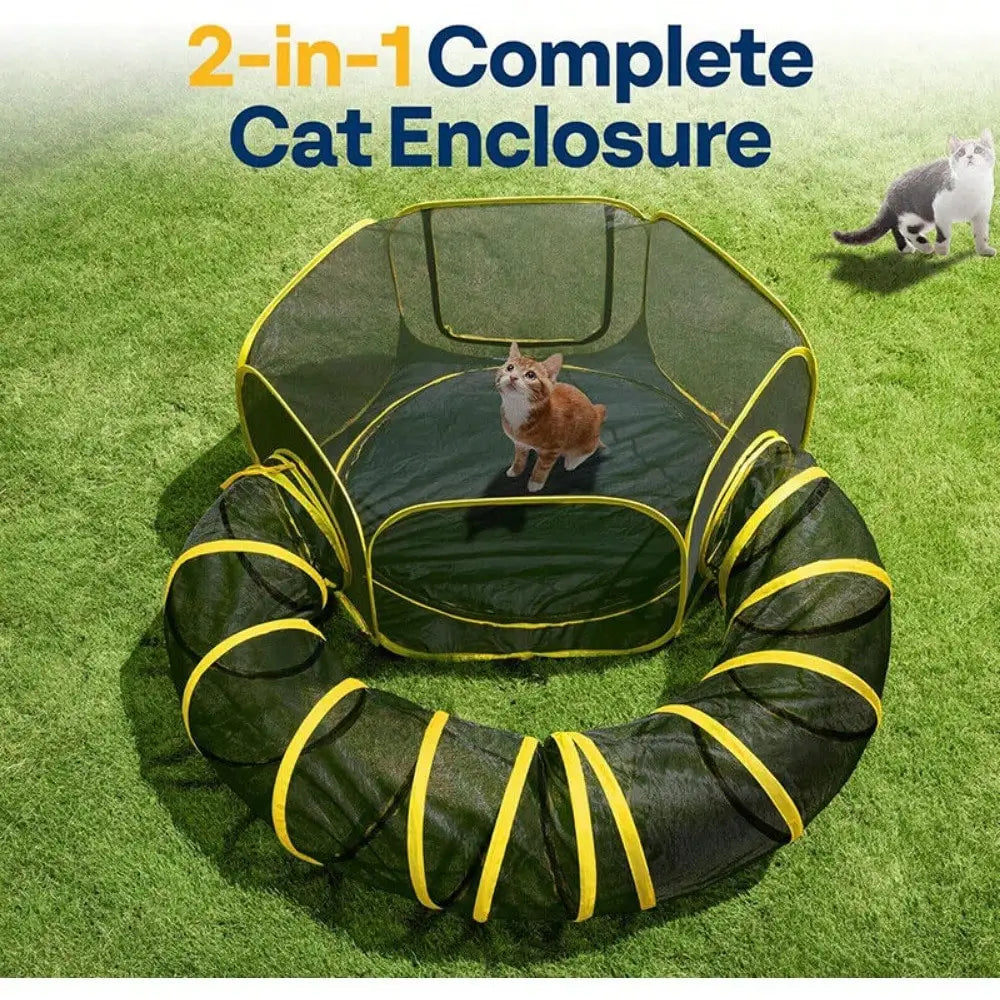 Outdoor Cat Enclosure 2 In 1 Portable Catio Play Tent