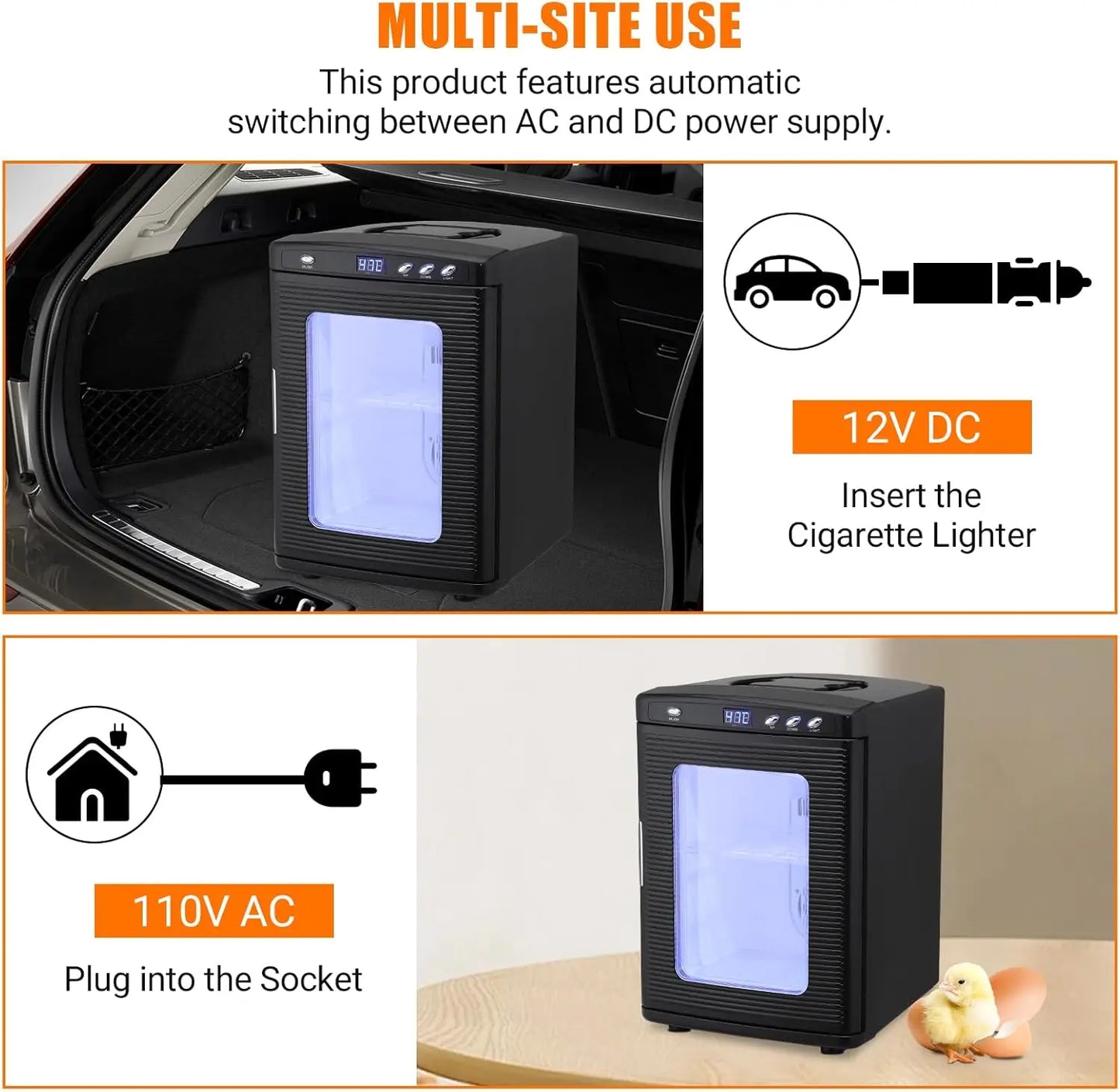 25 L Laboratory Incubator, Portable Reptile Science Laboratory Incubator, Temperature Controlled 10°C-60°C, for Small Reptiles