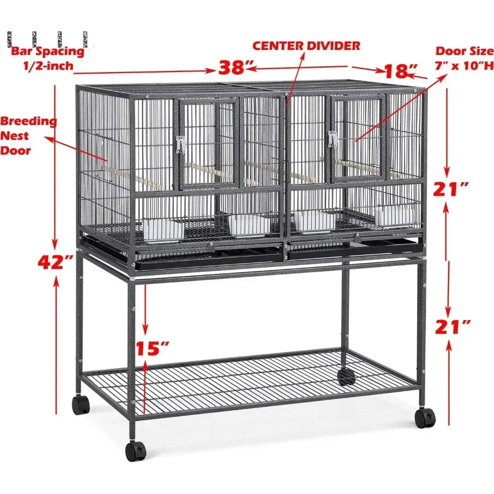 Gap Breeding Stacker Center Divided Cage With Rolling Doors