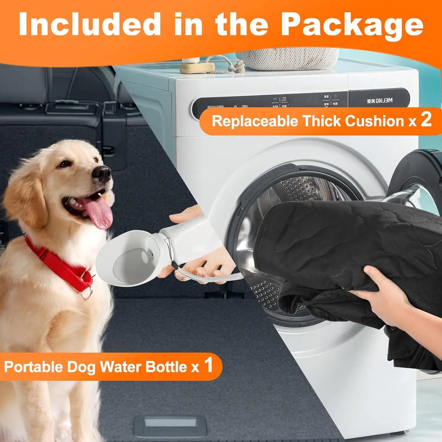 WedyvkoCN Foldable Waterproof Dog Car Seat Hammock Rear