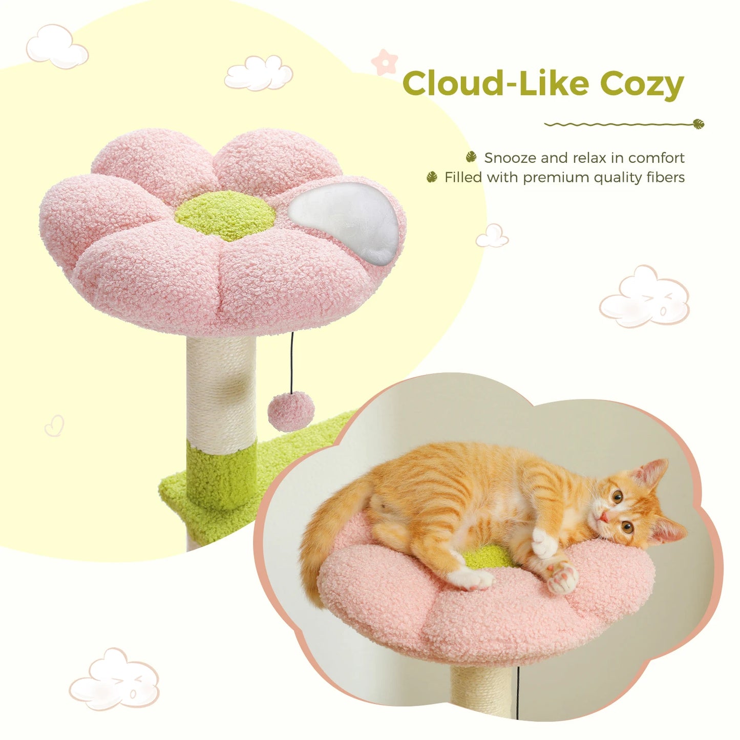 PAWZ Road Flower Cat Tree Multi Level Scratching Posts