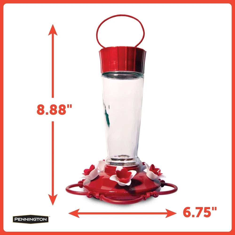 XMSJ Glass Hummingbird Feeder 2 Pack Heavy Duty Dishwasher
