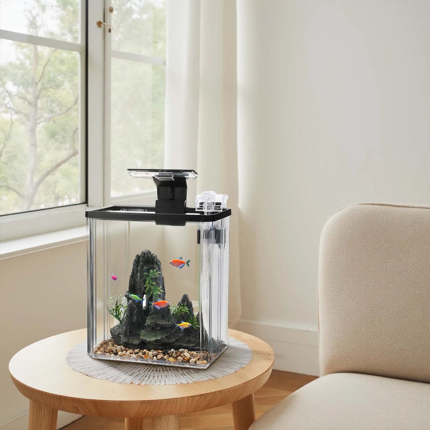 TWISTER.CKH Aquarium Starter Kit With LED Light Pump