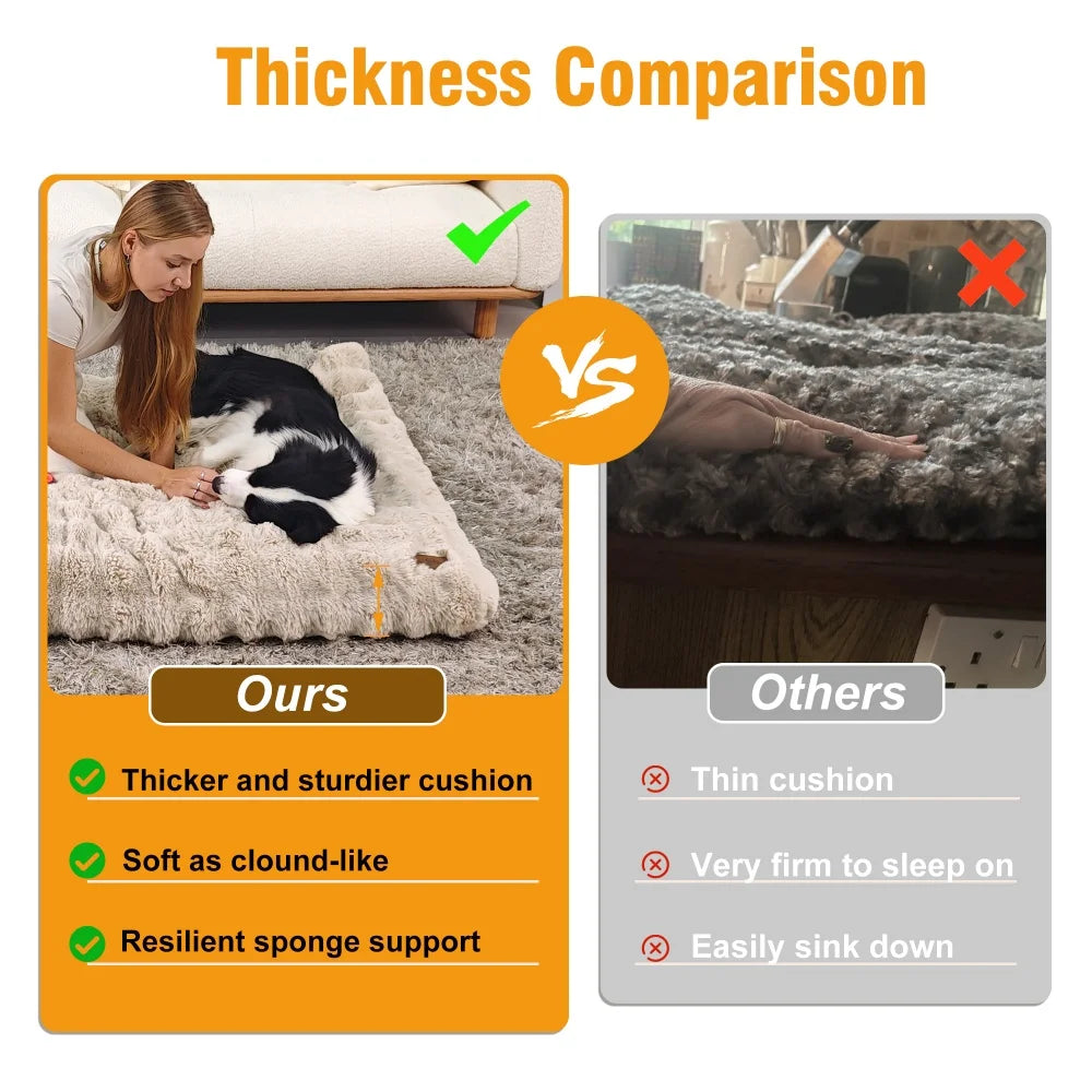 BORWARTCN Ultra Plush Dog Bed Cushion For Pets Cloud Comfort
