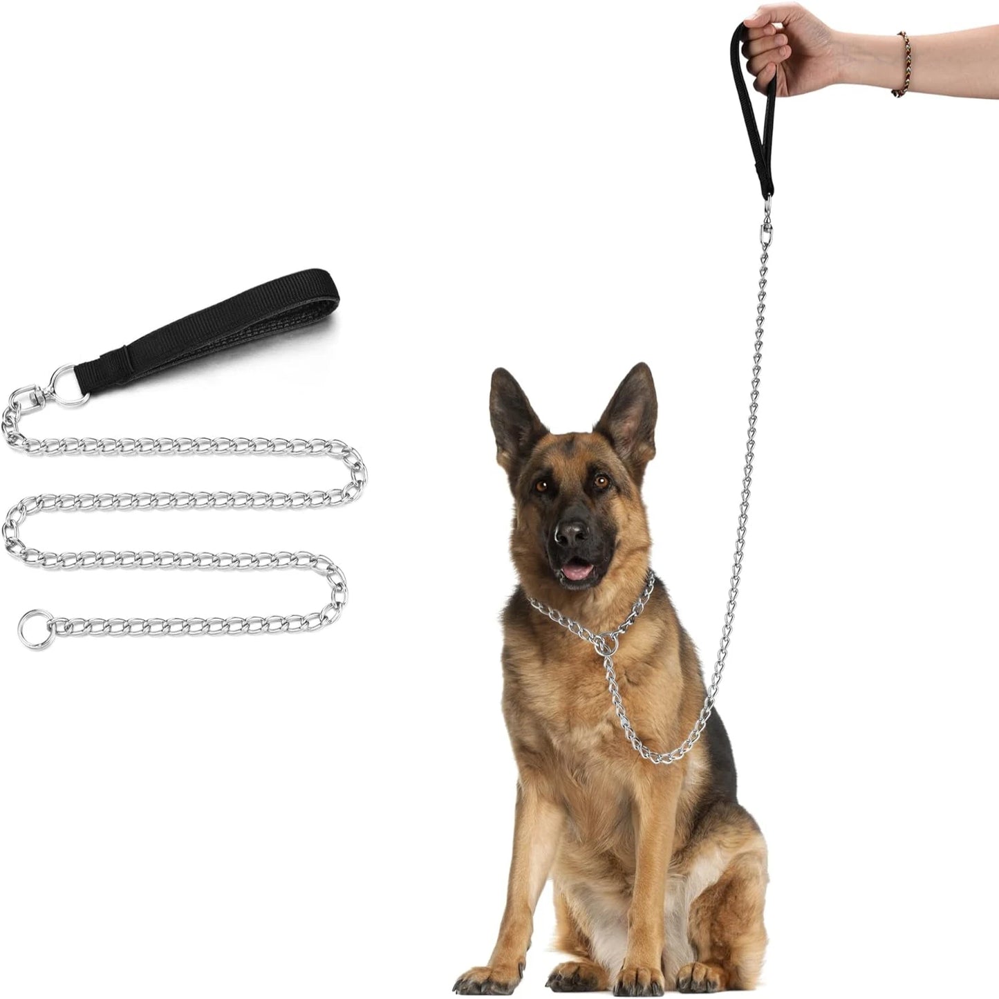Integrated Metal Dog Leash Collar Combo Heavy Duty