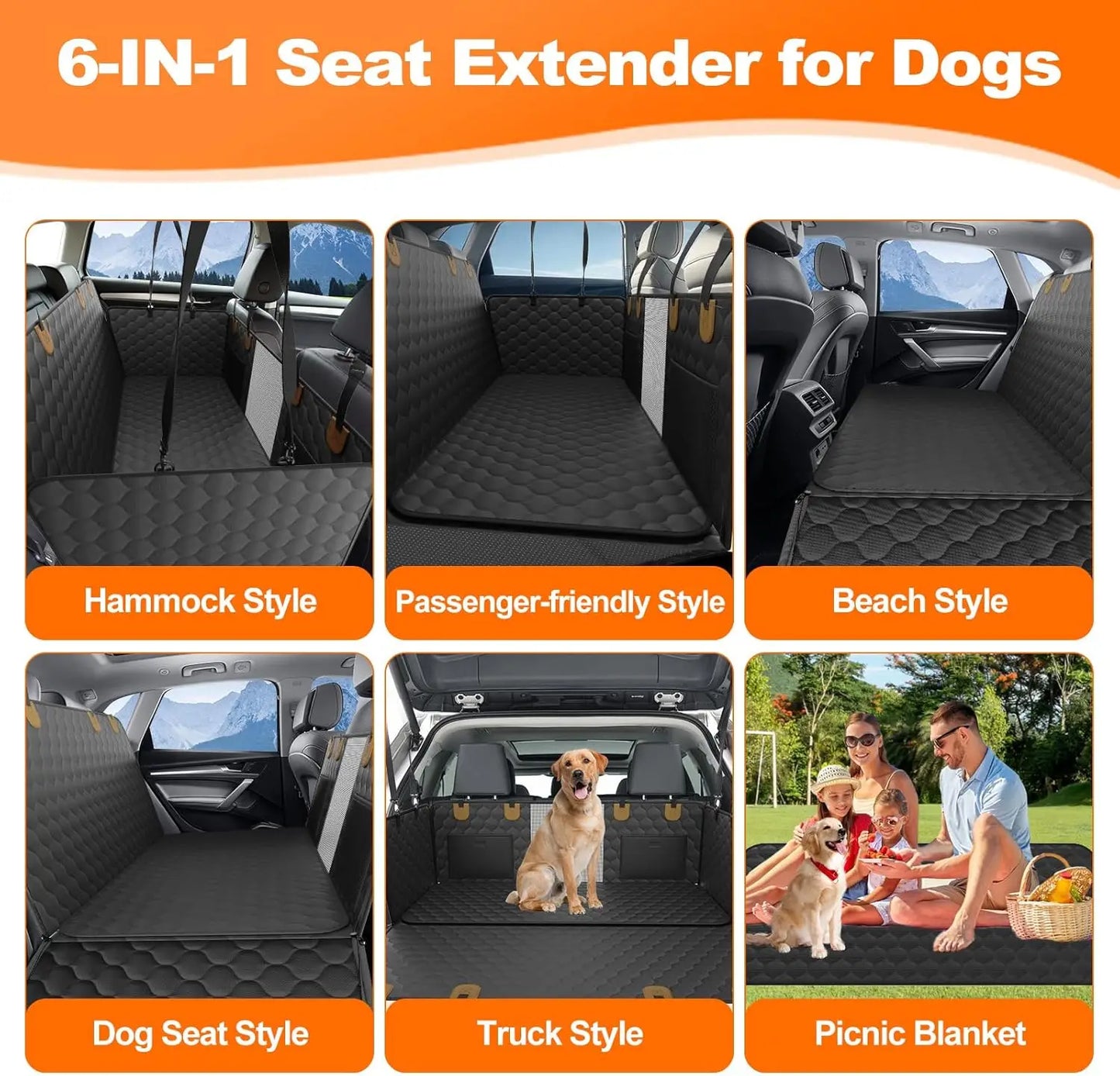 WedyvkoCN Foldable Waterproof Dog Car Seat Hammock Rear