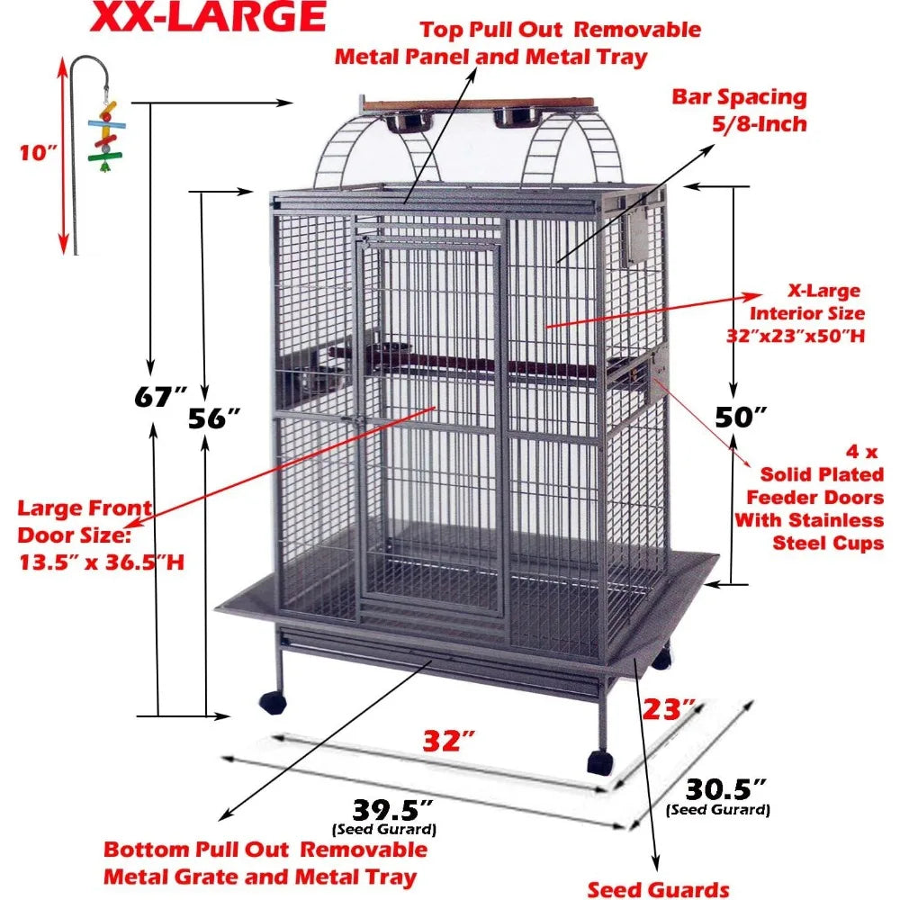 Gap Wrought Iron Bird Parrot Cage Perch Stand With Ladders