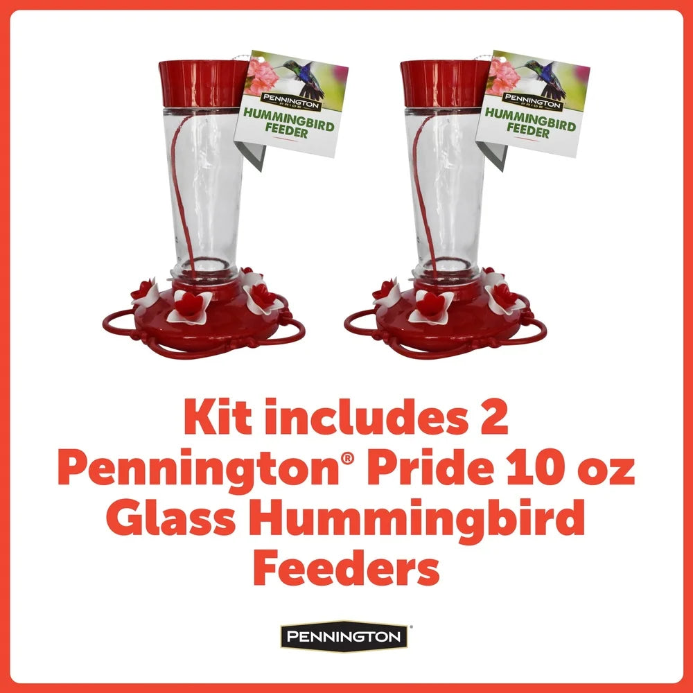 XMSJ Glass Hummingbird Feeder 2 Pack Heavy Duty Dishwasher