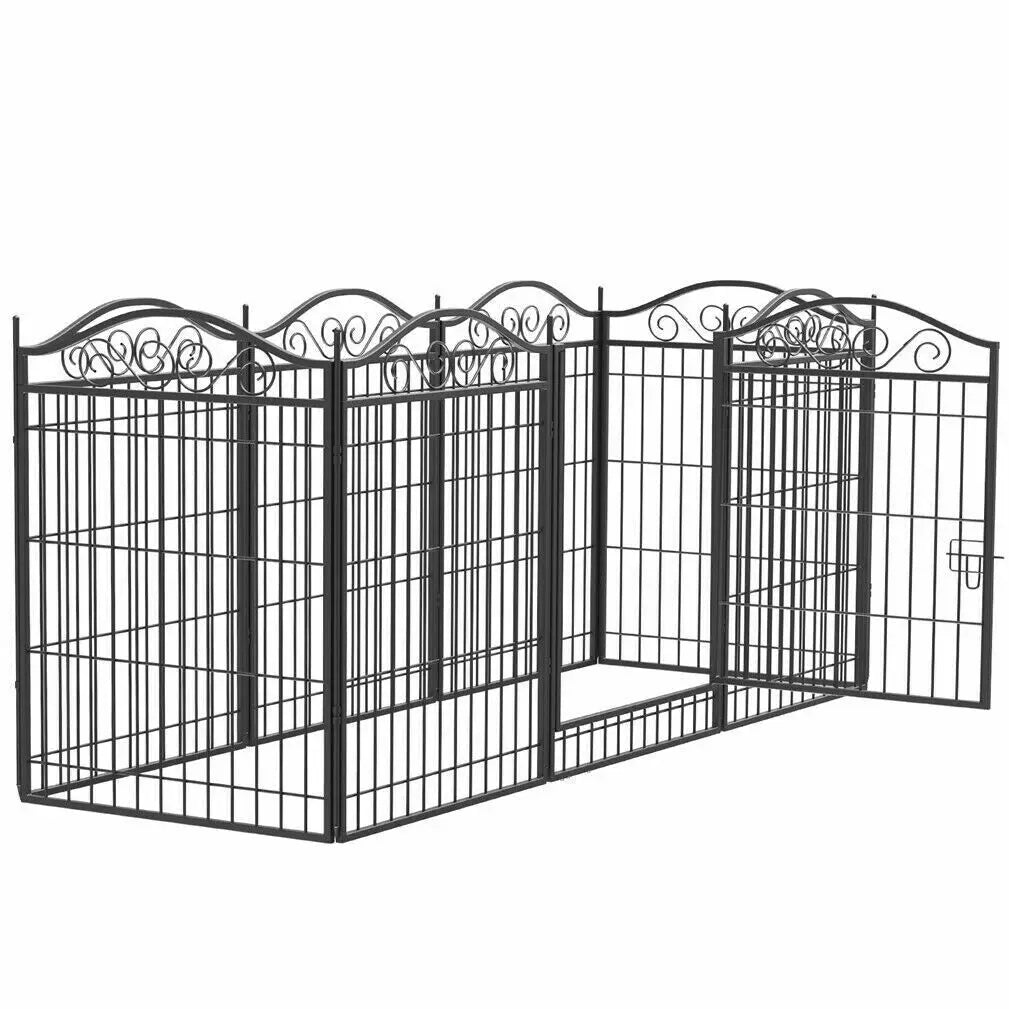 BINGOPAW Heavy Duty Metal Dog Playpen With Gate 8 Panels