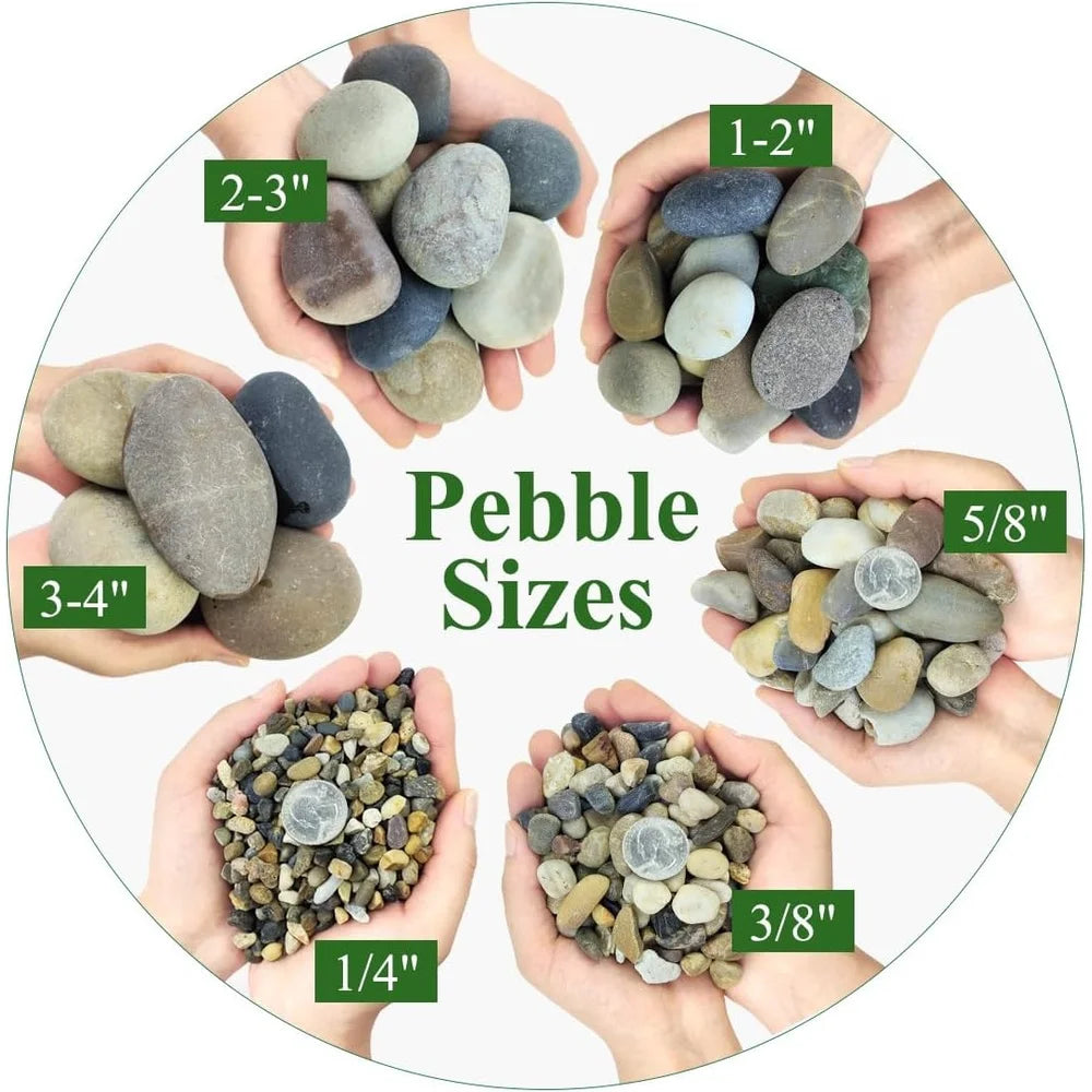 5lbs Natural River Rocks Aquarium Gravel Fish Tank Pebbles Plant Drainage Stones Garden Landscaping Soil Enhancer