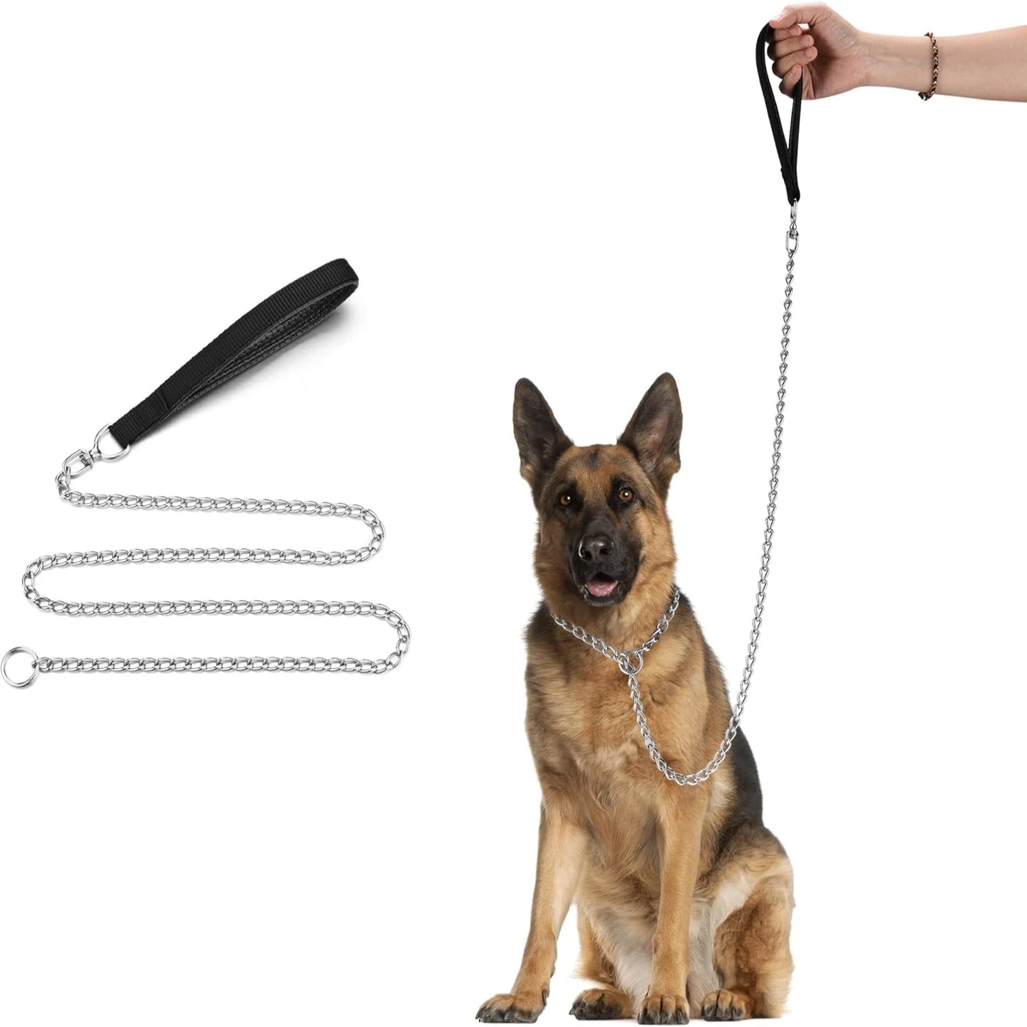Integrated Metal Dog Leash Collar Combo Heavy Duty
