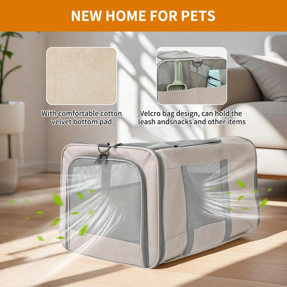 Breed Cat Transport Carrier With Wheels And Safety Belts