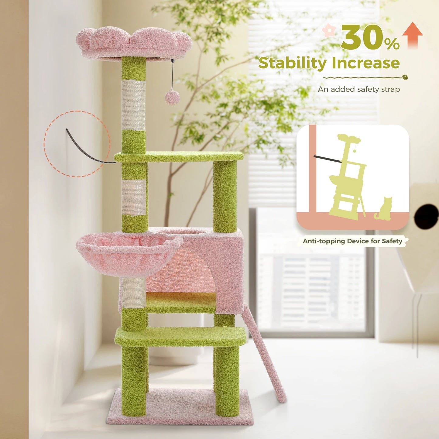 PAWZ Road Flower Cat Tree Multi Level Scratching Posts