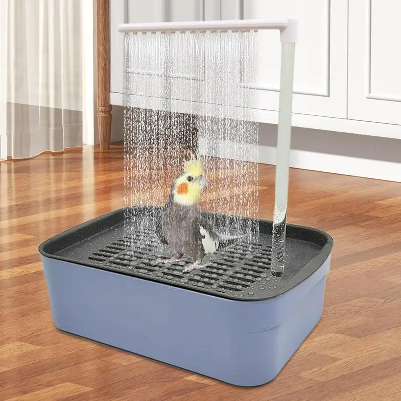 Parrot Bath Tub Automatic Bird Bathing Tub Container Multipurpose Small Bathtub Bowl Cage Bird Shower Fountain For Parakeets