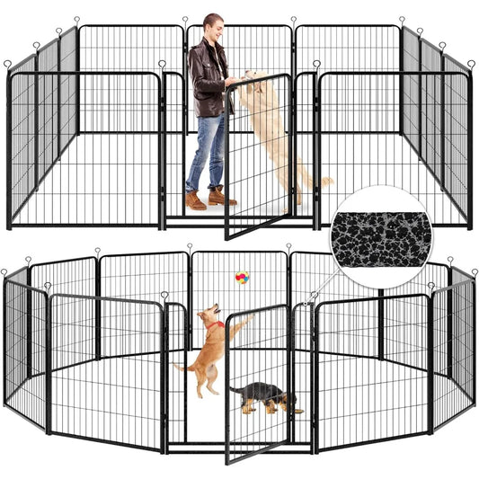 DAFIFY Indoor Outdoor Heavy Duty Dog Playpen Gate Anti Rust