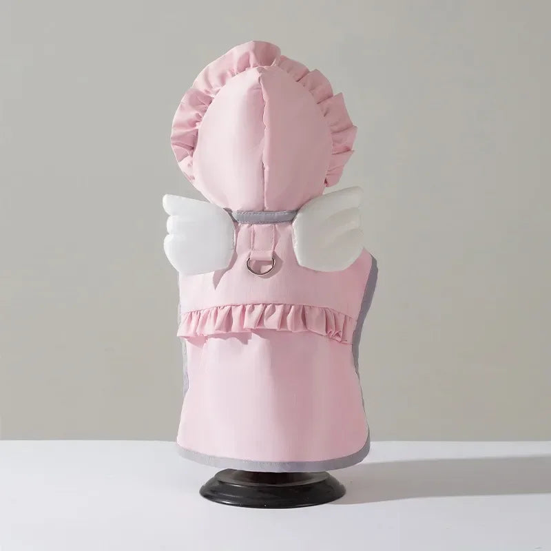 Angel Raincoat Lightweight Waterproof Dog Poncho With Cape Design