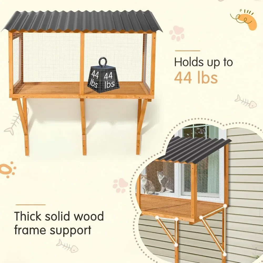 Closure Cat Catio Wall Mounted Window Enclosure Indoor Cats