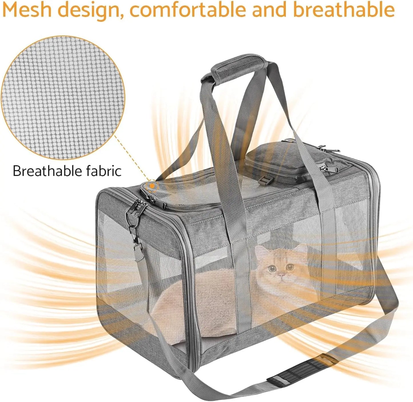 Breed Airline-Approved Super-Breathable Lightweight Soft Pet Carrier with Honeycomb Board