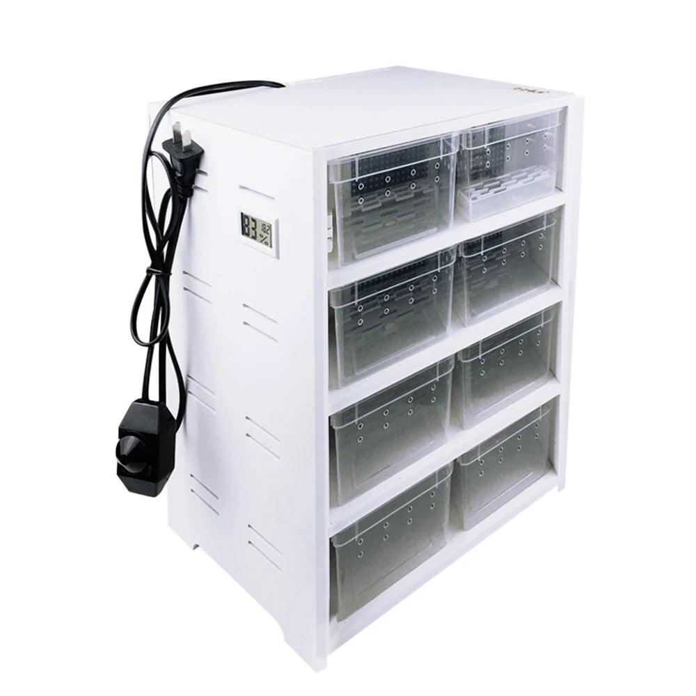 LOYALHEARTDY 8 Grid Reptile Enclosure Cage Gecko Lizard Pet Snake Terrarium Fish Tank Spider Insects Breeding Box+Heating Pad