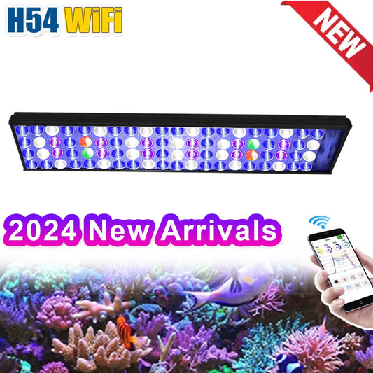 PopBloom WiFi Marine Aquarium Light, App Program Seawater Aquarium Light For 60cm/24" Saltwater Aquarium Fish Reef Tank Led Lamp