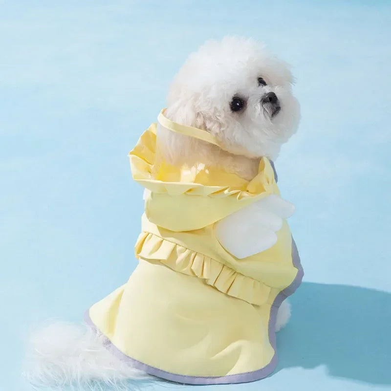 Angel Raincoat Lightweight Waterproof Dog Poncho With Cape Design