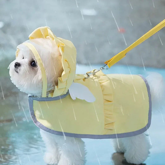 Angel Raincoat Lightweight Waterproof Dog Poncho With Cape Design