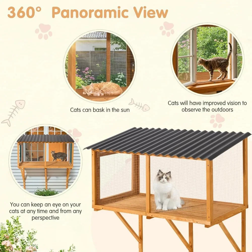 Closure Cat Catio Wall Mounted Window Enclosure Indoor Cats