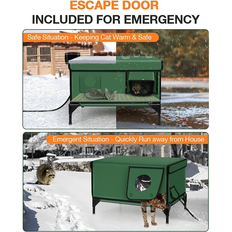 Extra Warm Outdoor Waterproof Cat House Insulated Winter Shelter
