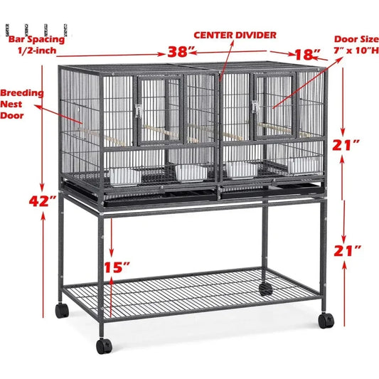Gap Breeding Stacker Center Divided Cage With Rolling Doors
