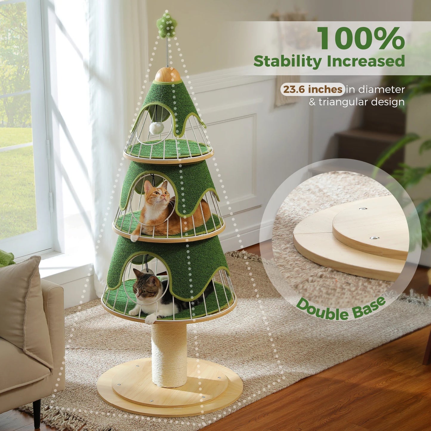PAWZ Road - Modern Cat Tree Tower With Sturdy,Thick Scratching Post