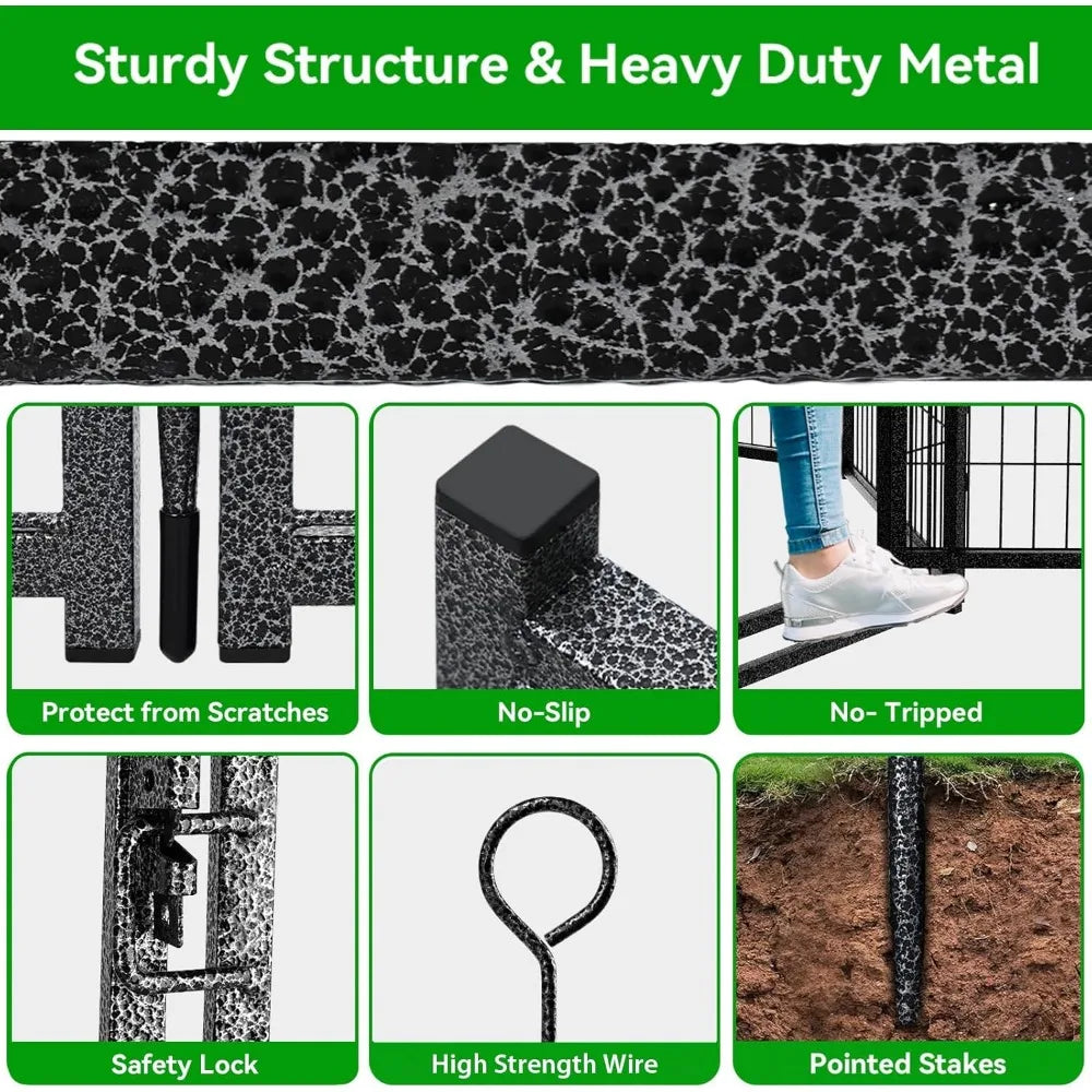 DAFIFY Indoor Outdoor Heavy Duty Dog Playpen Gate Anti Rust