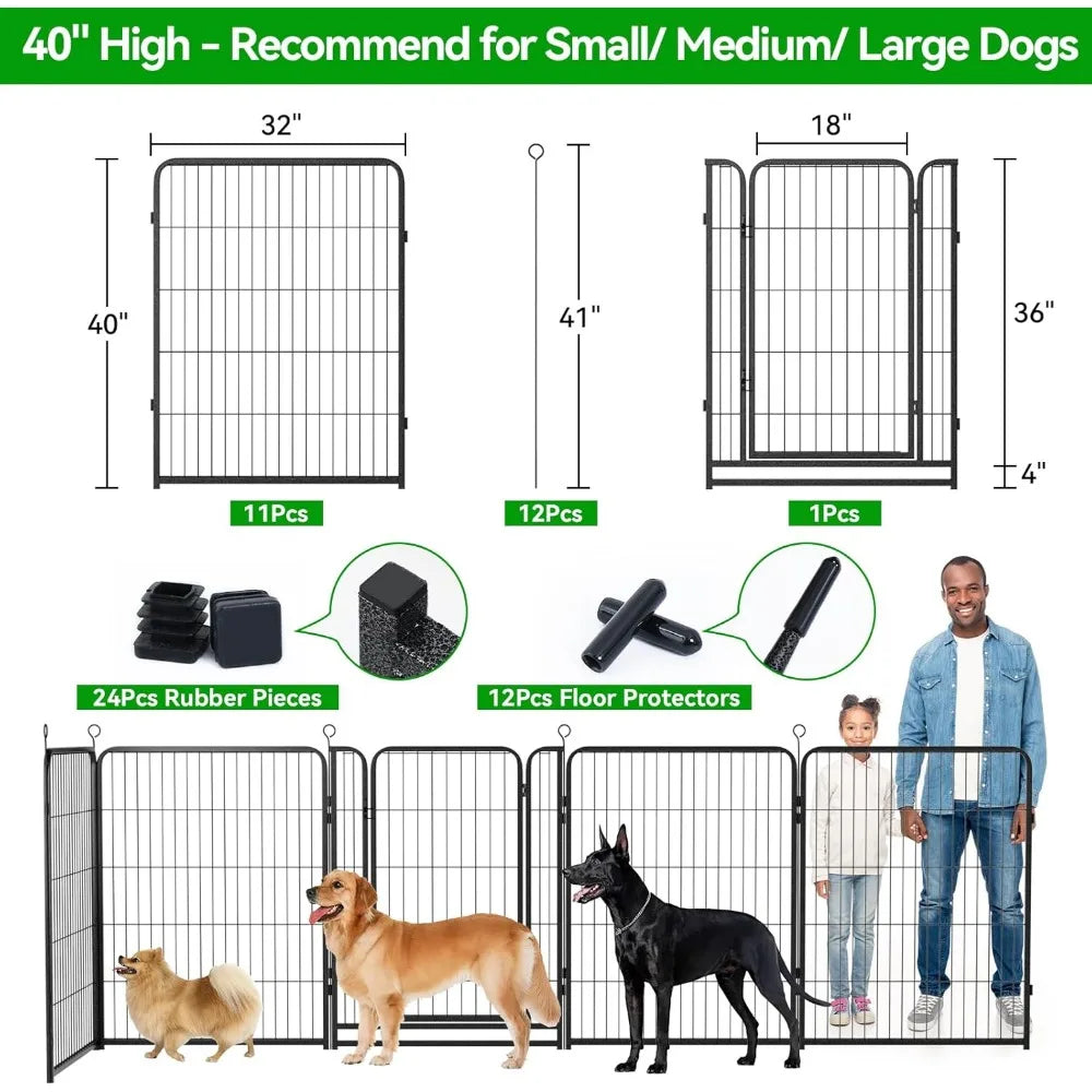 DAFIFY Indoor Outdoor Heavy Duty Dog Playpen Gate Anti Rust