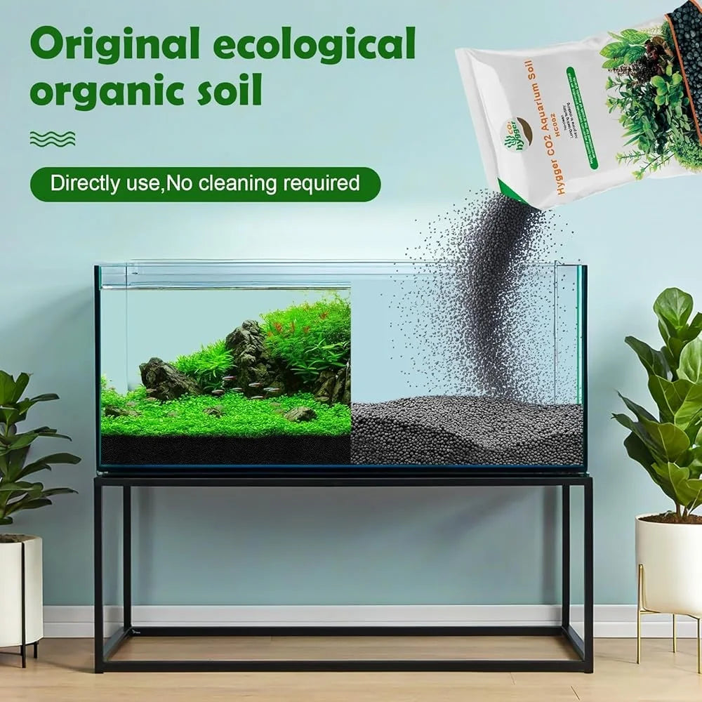 Aquarium Soil Aquascaping Substrate Plants and Shrimps Natural Fertilizer Fish Tank Water Grass Mud No Rinse Required