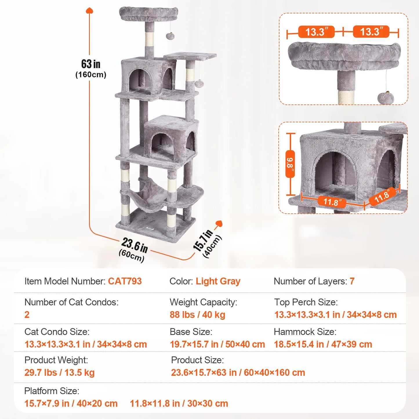 Shanghai Cat Tree 4 Tier Tower With Condo And Sisal Post