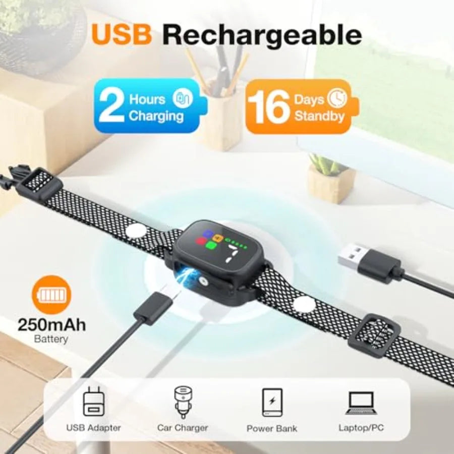 Rechargeable Bark Collar With Beep And Vibration, 7 Sensitivity Levels