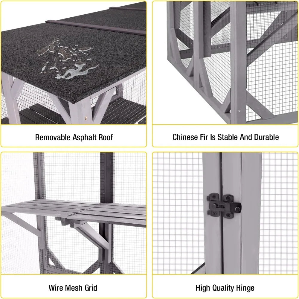 Catio Outdoor Cat Enclosure Wooden Weatherproof Cover