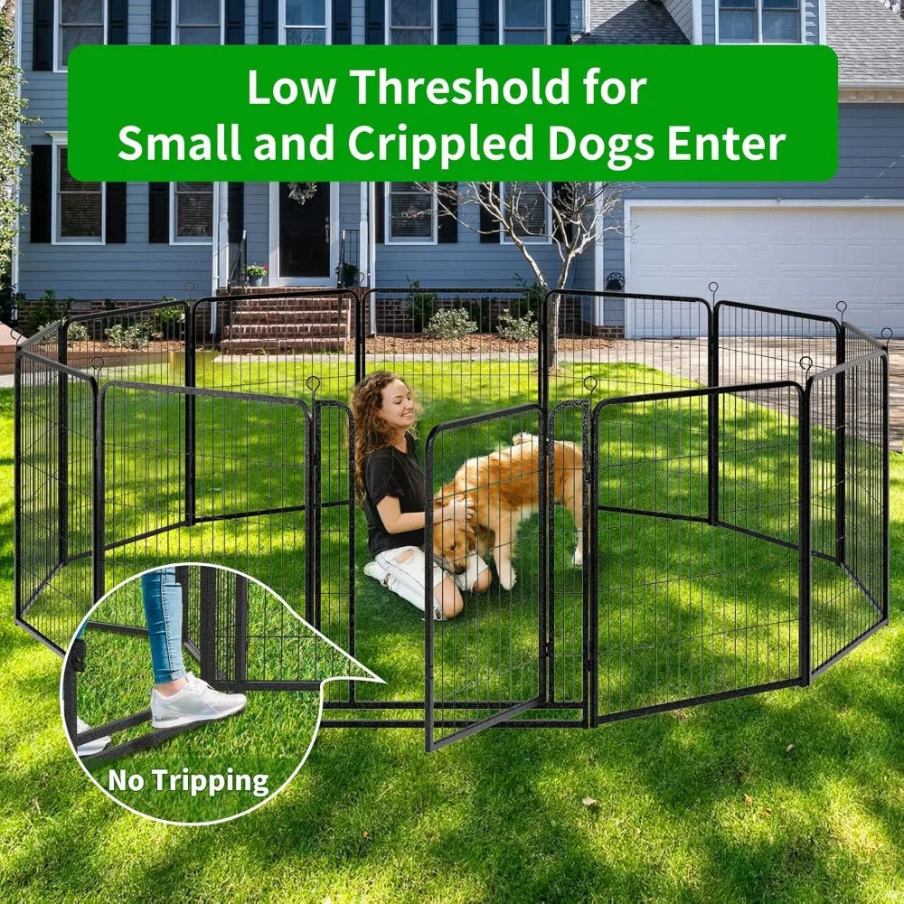 DAFIFY Indoor Outdoor Heavy Duty Dog Playpen Gate Anti Rust