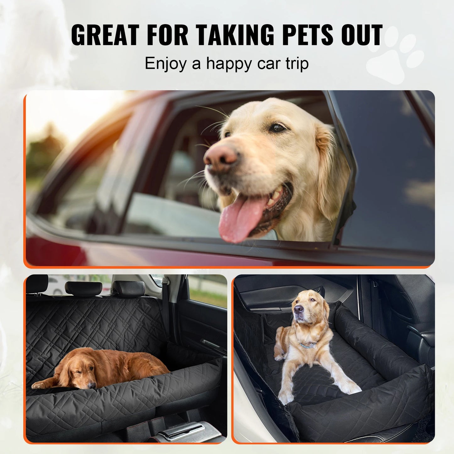 SucceBuy Waterproof Dog Car Seat With Built In Leash