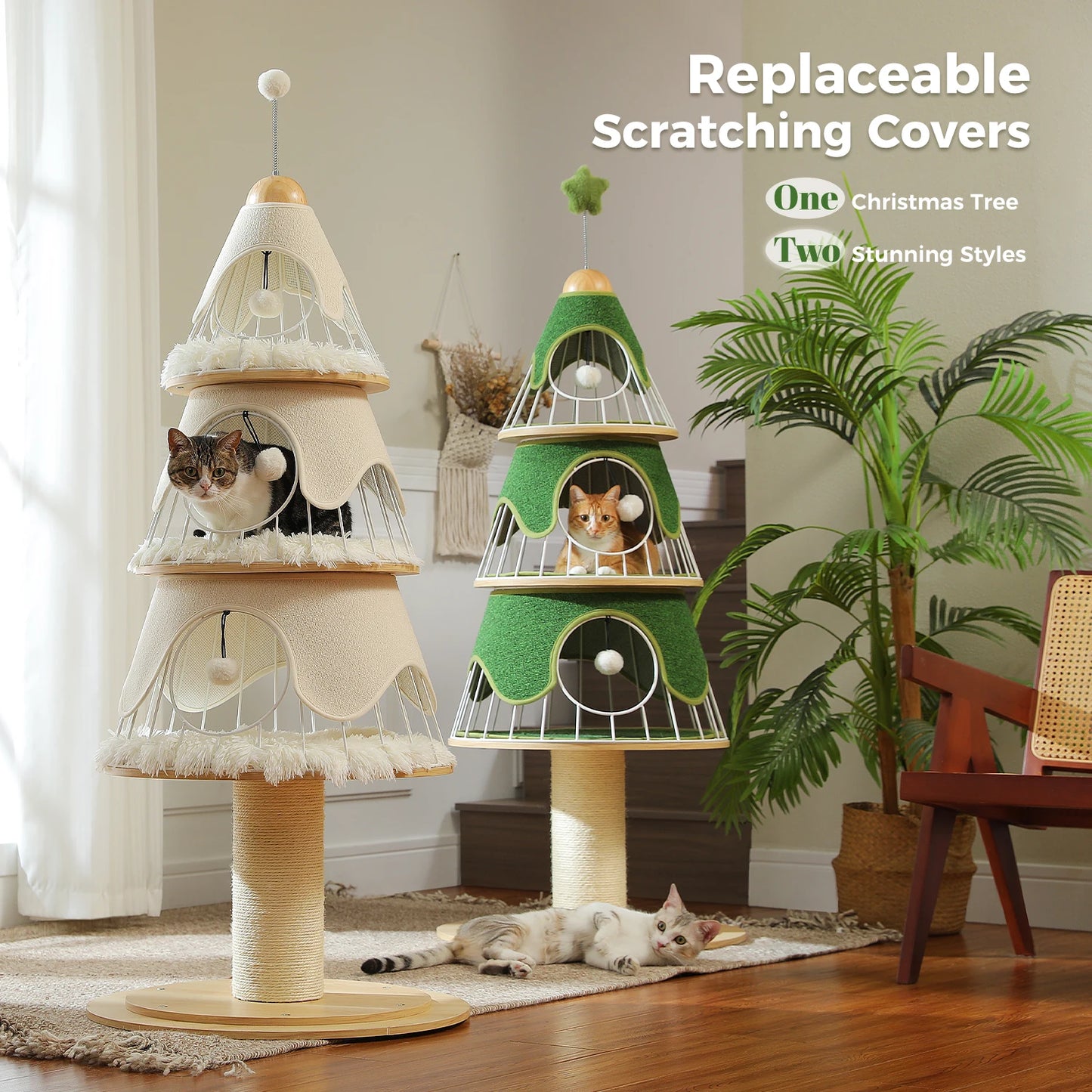 PAWZ Road Modern Cat Tree Tower With Thick Scratch Posts