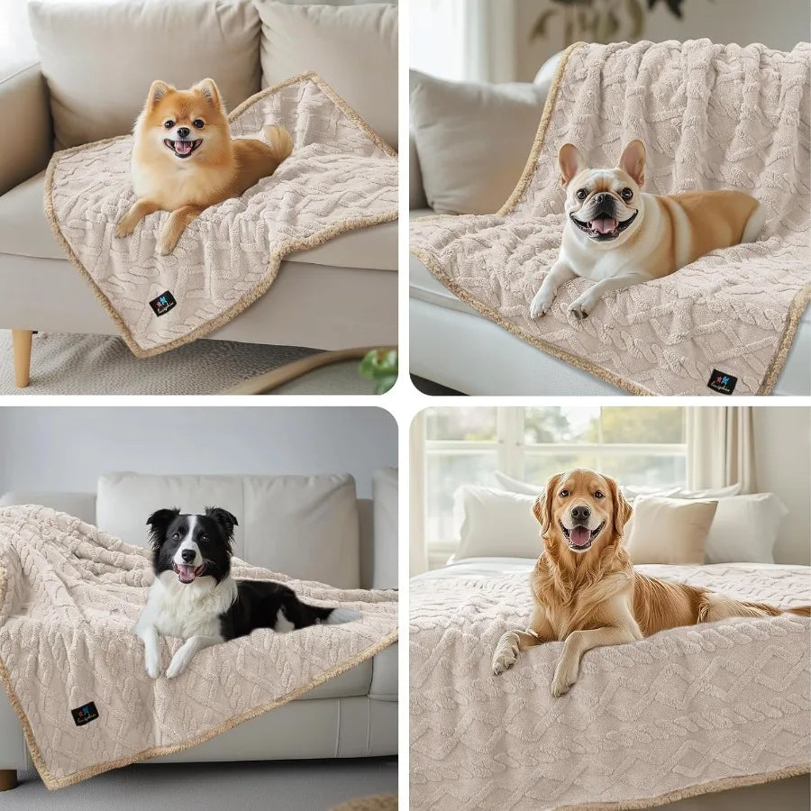 Reversible Waterproof Pet Blanket – a cozy Sherpa fleece sofa protector that keeps furniture clean, dry, and snuggle-ready