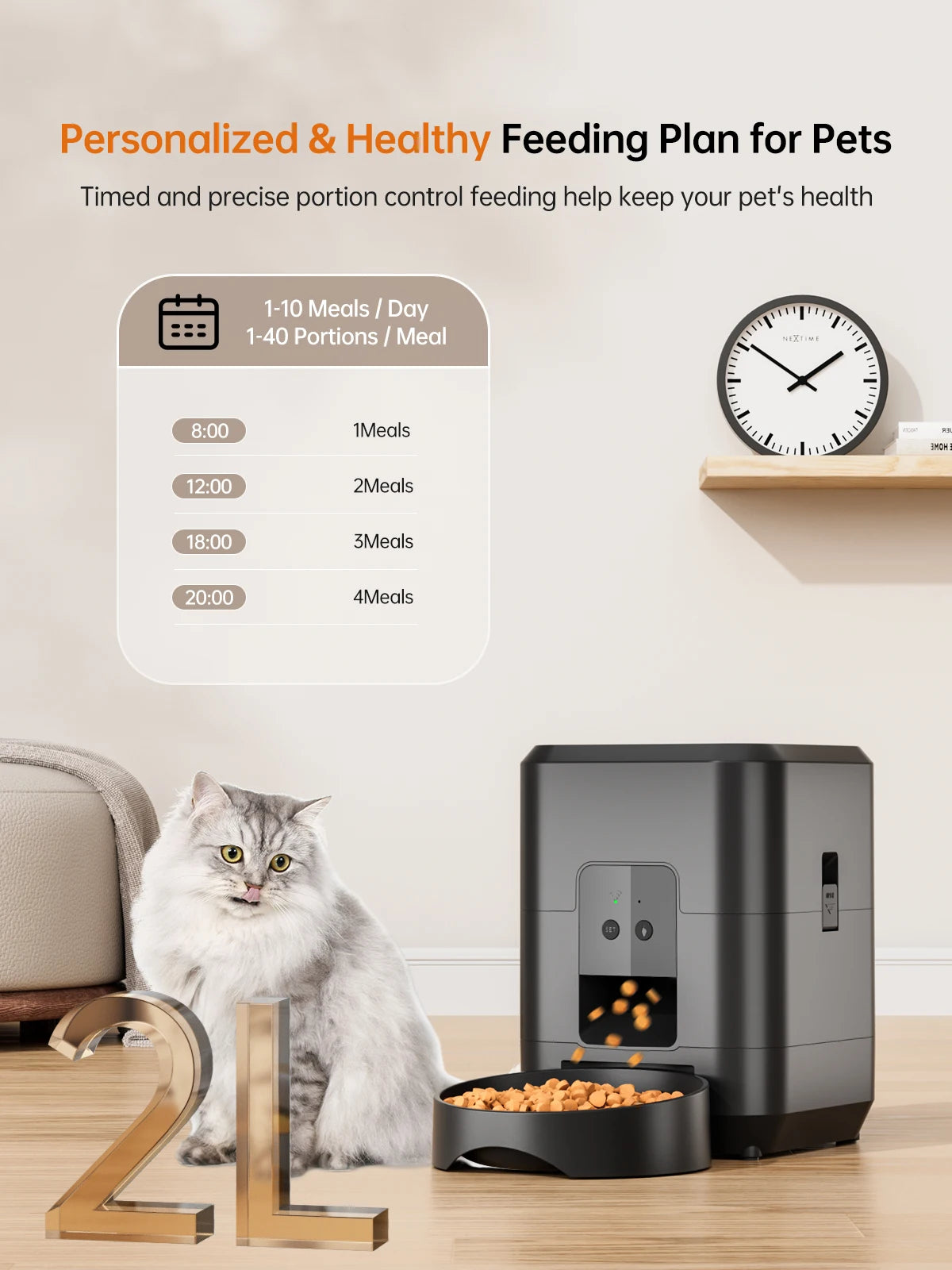 Automatic App Controlled Cat Feeder With WiFi Schedule Timer