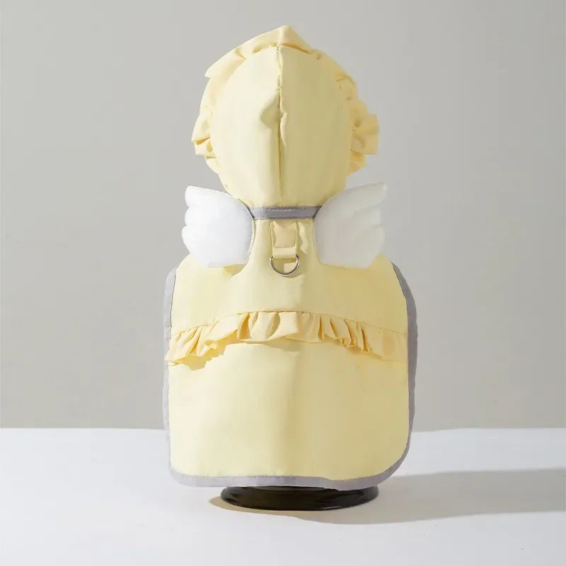 Angel Raincoat Lightweight Waterproof Dog Poncho With Cape Design