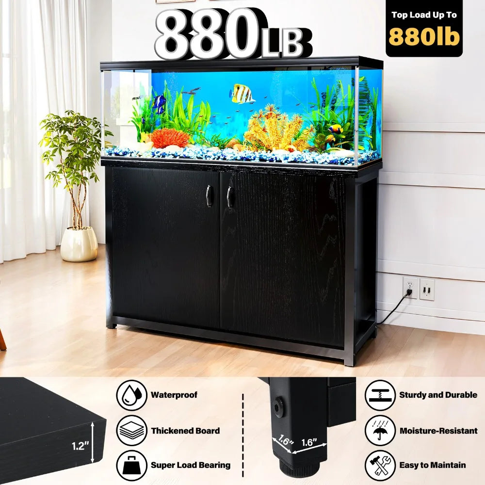 75 Gallon Aquarium Stand Cabinet with Charging Station Fish Tank Stand