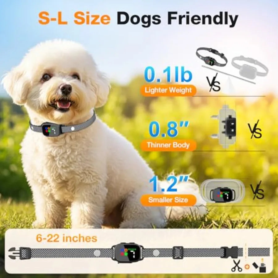 Rechargeable Bark Collar With Beep And Vibration, 7 Sensitivity Levels