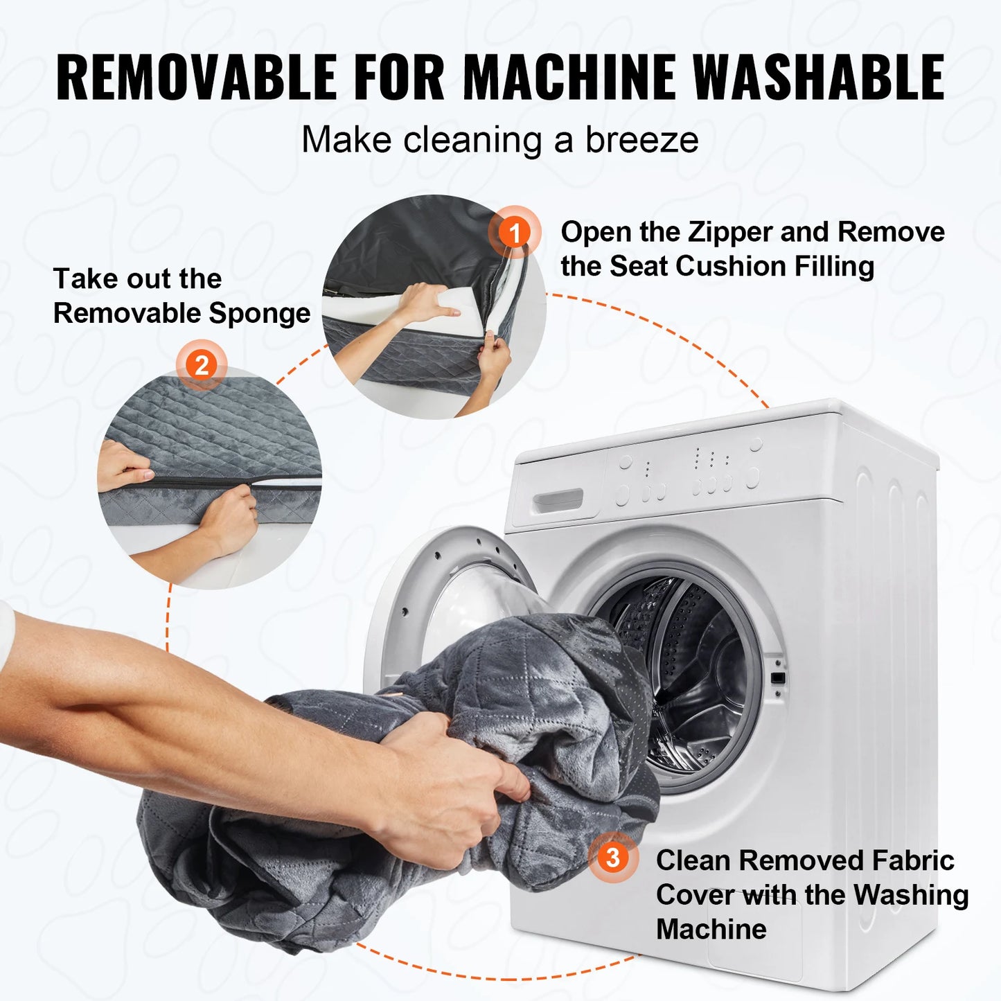 SucceBuy Cushioned Dog Car Booster Seat With Storage Pocket