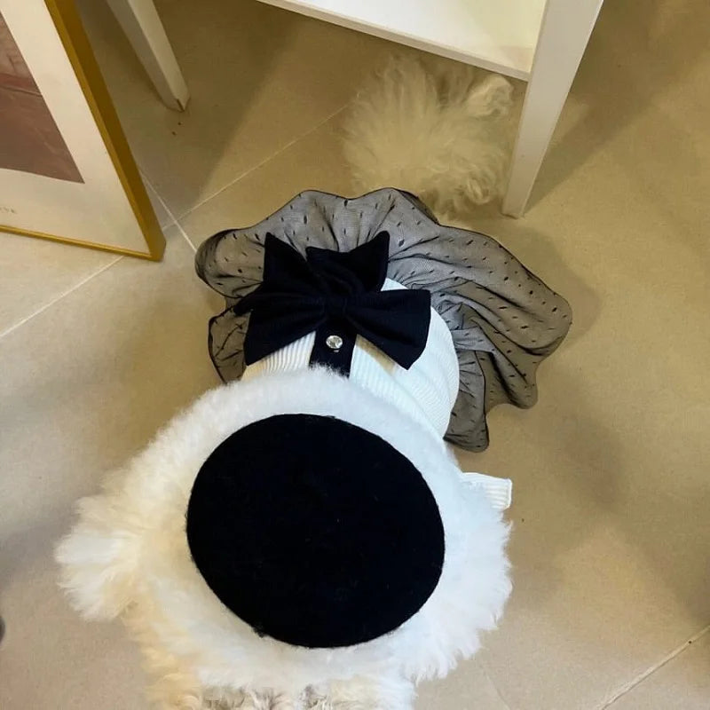 Luxury Summer Cotton Bow and Lace Dress For the Stylish Dog