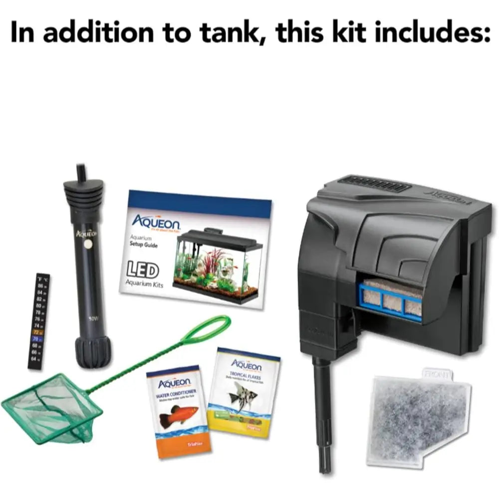 All-in-One Glass Tank Aquarium Starter Kit With LED Lighting Included