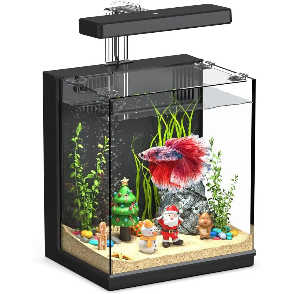 AQUASMI Betta Fish Tank With Filter And Light For Beginners