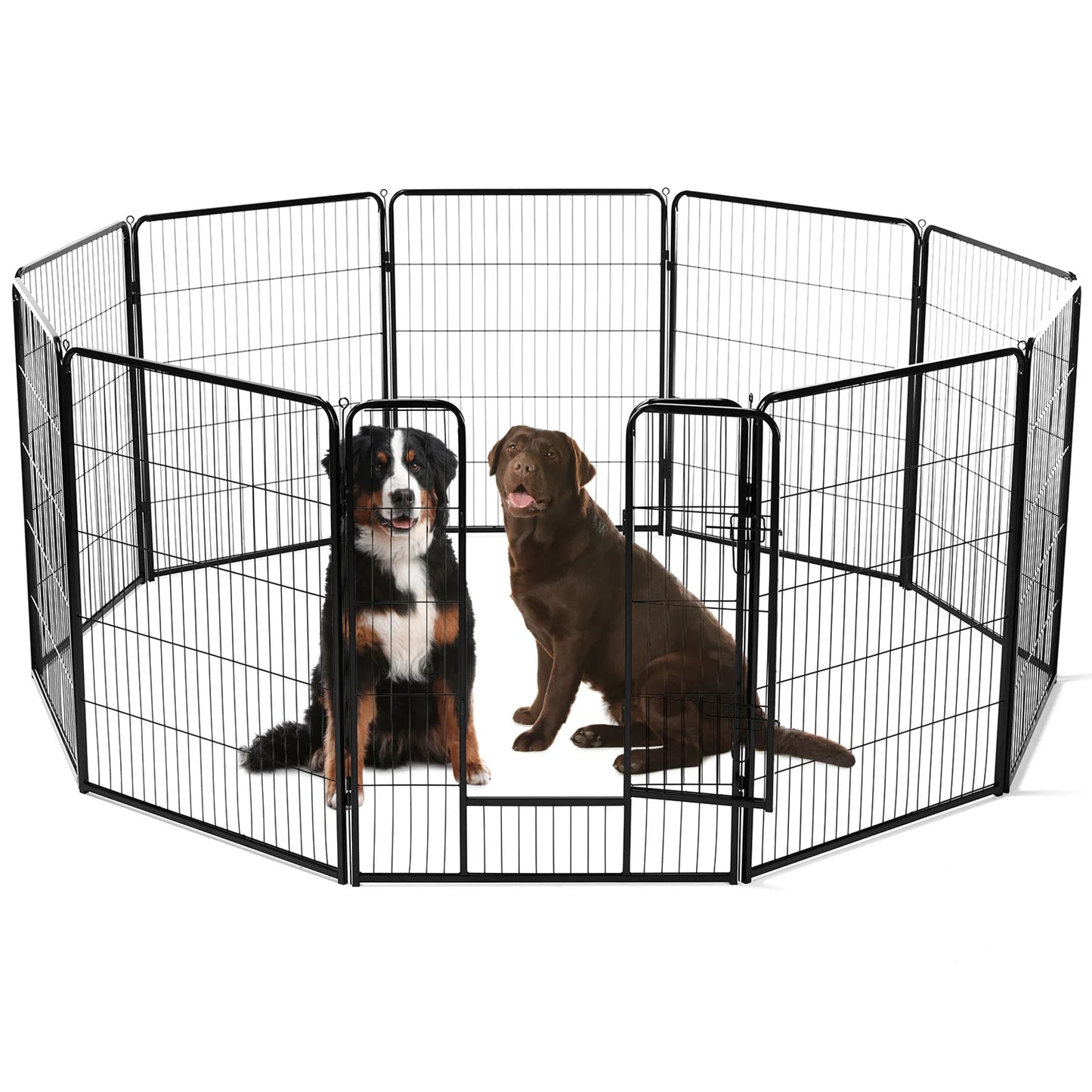 “JHK 8-Panel Heavy-Duty Dog Playpen with Door – Indoor & Outdoor Pet Fence, Portable Metal Exercise Pen for Yard, Camping, or Home Use”