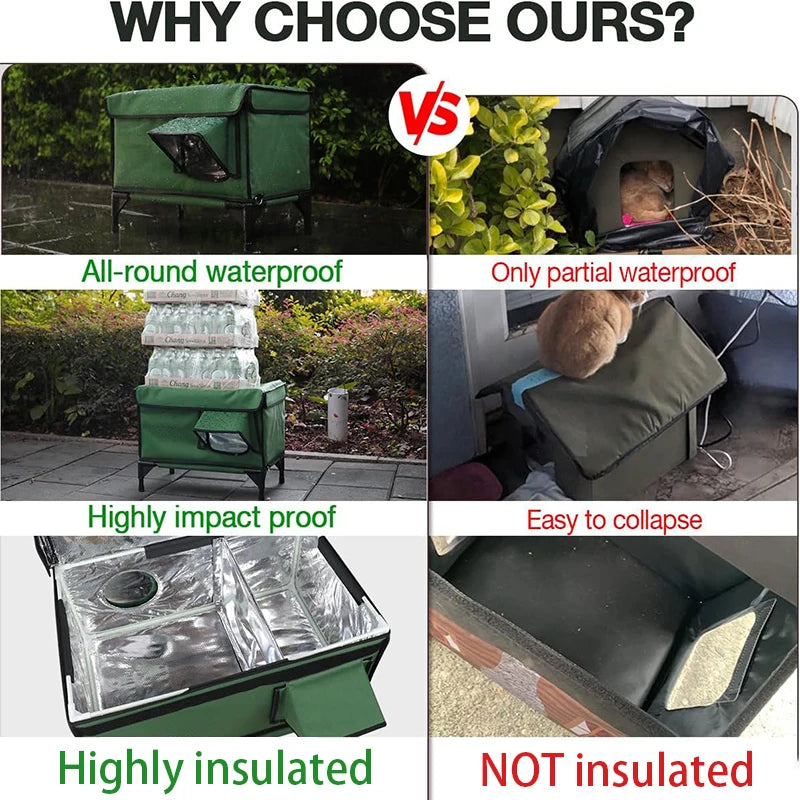 Outdoor Insulated and Waterproof Cat House Provides Winter Shelter to Feral Cats